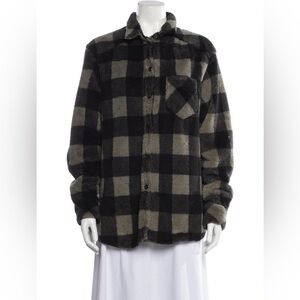IRO PLAID SHERPA JACKET